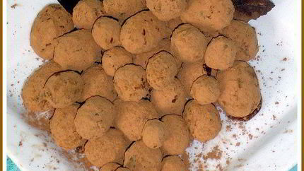 Десерт из винограда и шоколада Трюфельки