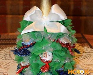 Елка из шампанского и конфет