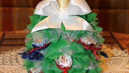 Елка из шампанского и конфет