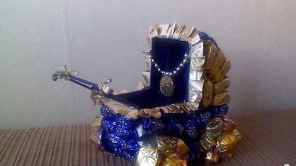 Коляска из конфет