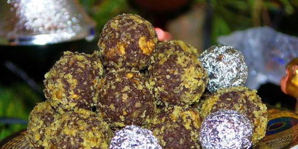 Рецепт конфет шоколадных с грецкими орехами и миндальным ликером