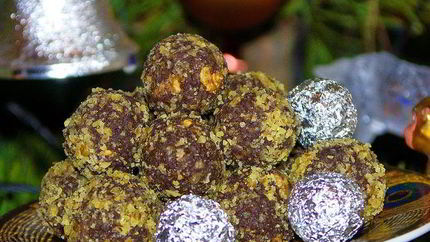 Конфеты шоколадные с грецкими орехами и миндальным ликером