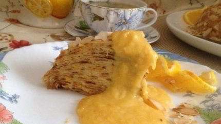 Блинный тортик с кремом из апельсинов и сгущенки