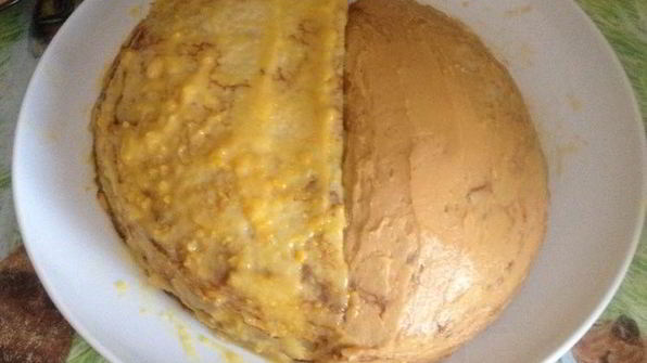 блинный тортик с кремом из апельсинов и сгущенки