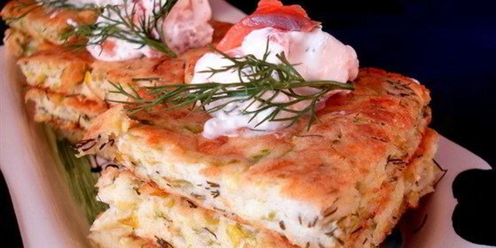 Рецепт флана из кабачков с кремом из форели