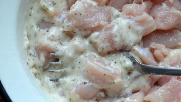 курица по-китайски с грибным кремом