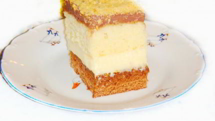 Пляцок бисквит с заварным кремом