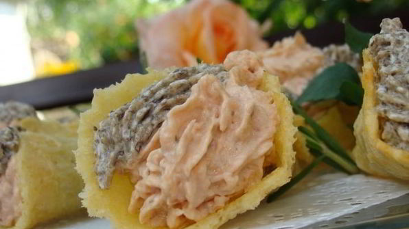 сырные трубочки с кремом