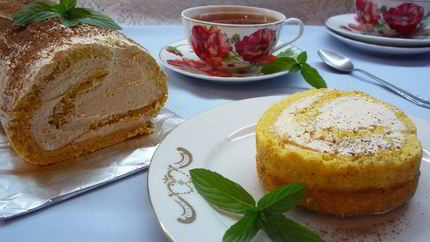 Тыквенный рулет с карамельным кремом