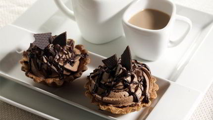 Бананово-кофейный мусс в корзиночках