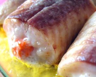 Рыбные рулетики с рыбным муссом