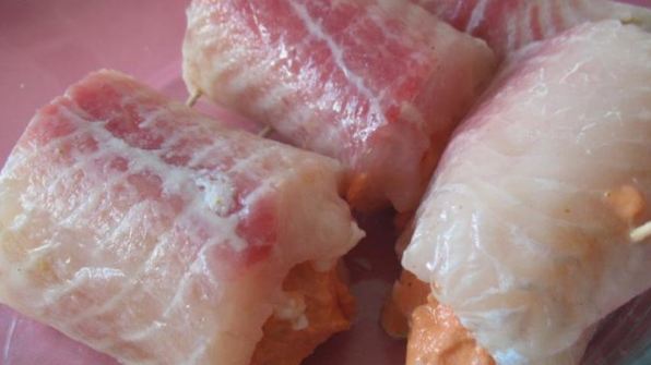 рыбные рулетики с рыбным муссом