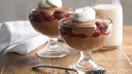 Шоколадный мусс с малиной