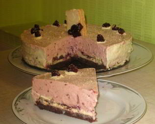 Торт-мусс Черничный блюз без муки