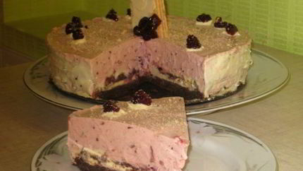 Торт-мусс Черничный блюз без муки