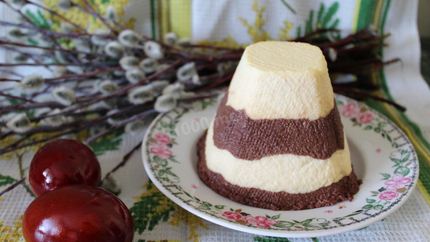 Ванильно шоколадная полосатая заварная пасха