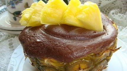 Ананасовые корзиночки с шоколадным суфле