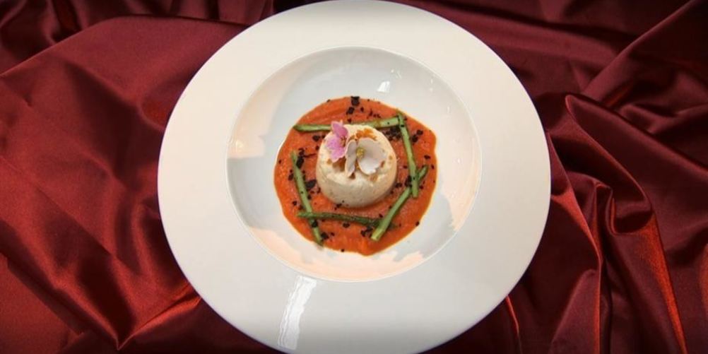 Рецепт куриного суфле с апельсиновыми цукатами на морковном пюре