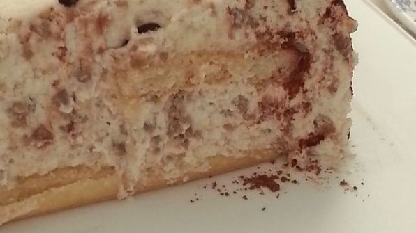 творожный тирамису с кусочками какао-желе