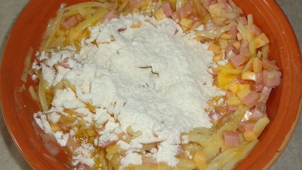 драники с ветчиной