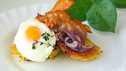 Картофельные драники с беконом