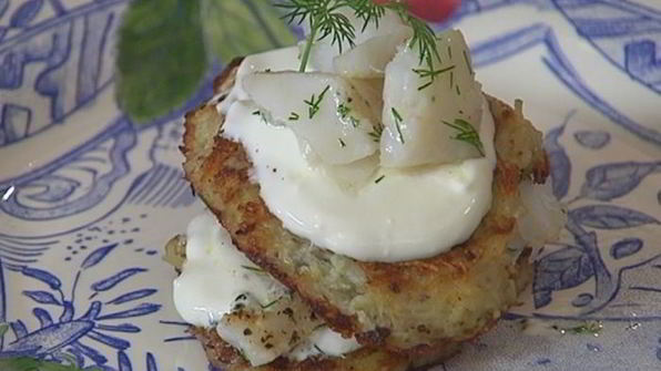 картофельные драники с треской