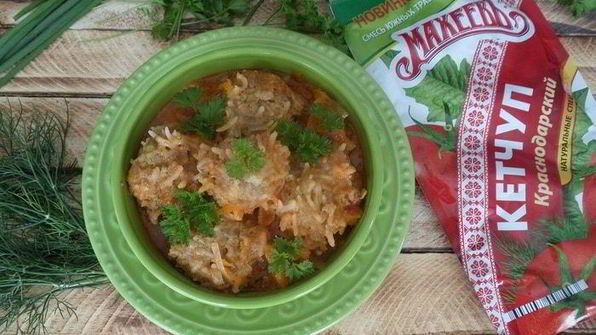 фрикадельки ежики с овощами