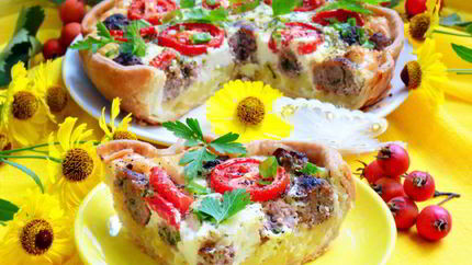 Киш с фрикадельками