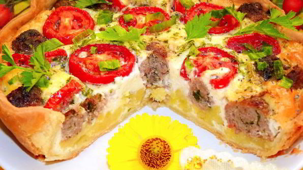 киш с фрикадельками