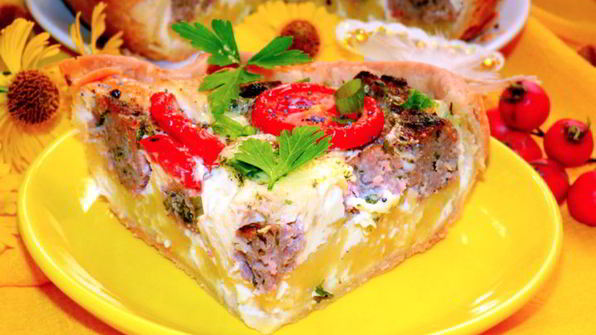 киш с фрикадельками