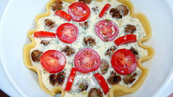 киш с фрикадельками