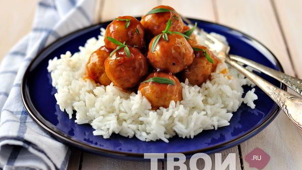 куриные фрикадельки в глазури из сидра