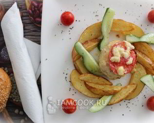 Сливочные фрикадельки с картофелем фри