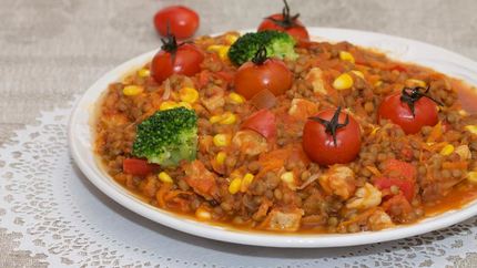 Чечевица с мясом