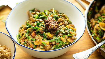 Чечевица с овощами