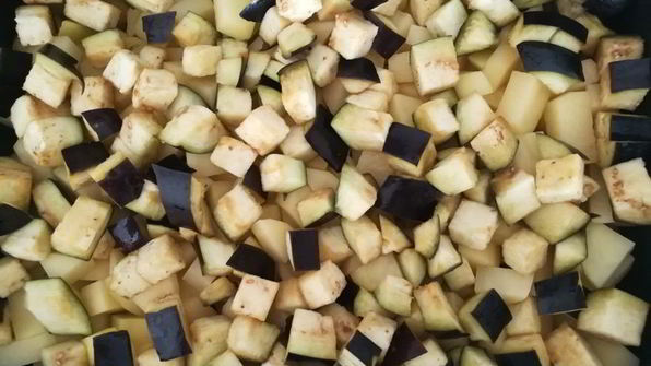 картофель с баклажаном в духовке