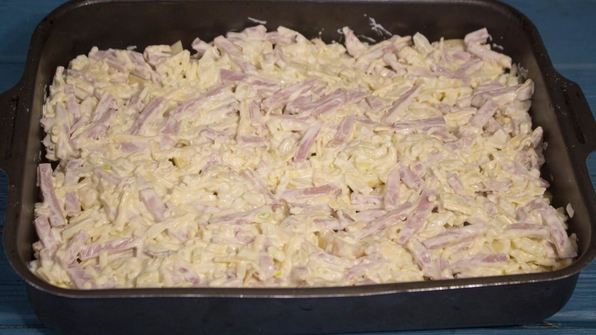 картошка с ветчиной и сыром в духовке