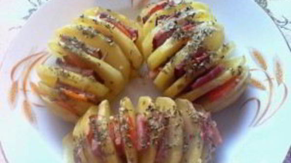 картошка с ветчиной в духовке