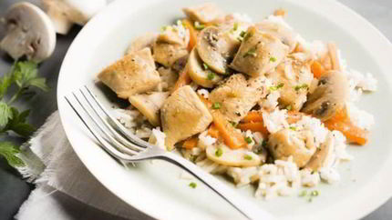 Рис с курицей и грибами