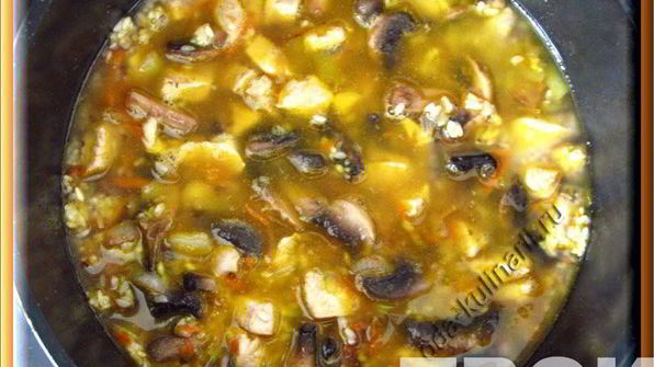 рис с курицей и шампиньонами