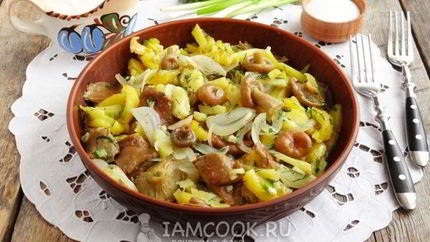 Жареная картошка с солеными грибами