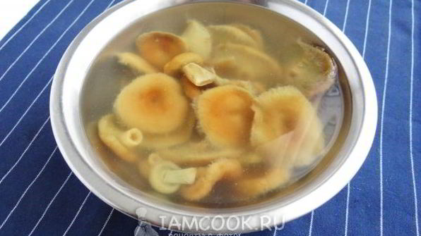 жареная картошка с солеными грибами