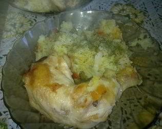 Жареный картофель с кабачком