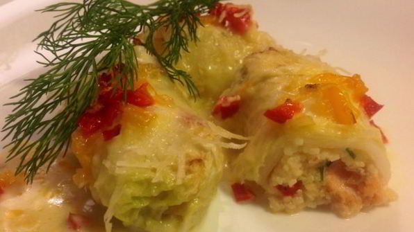 голубцы с кускусом и семгой
