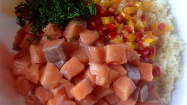 голубцы с кускусом и семгой