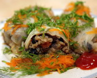 Голубцы вегетарианские с грибами