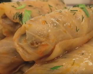 Постные голубцы с грибами