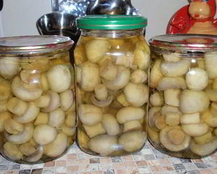 Домашние консервированные шампиньоны