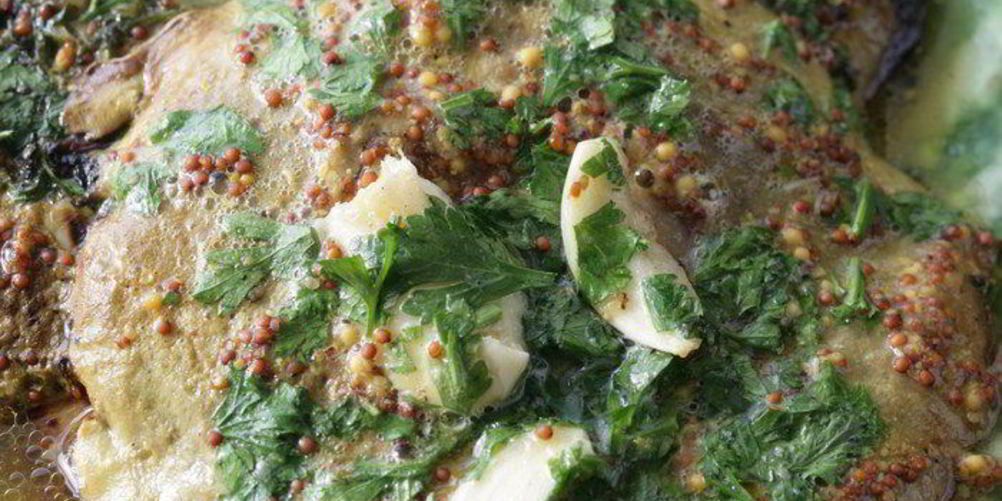 Рецепт грибы с горчицей, маслом и петрушкой на гриле