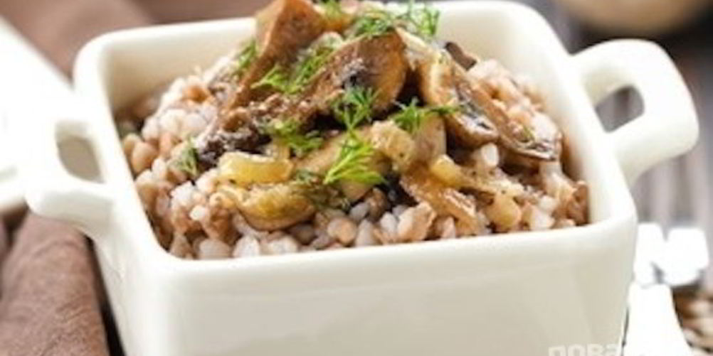 Рецепт грибов с гречкой